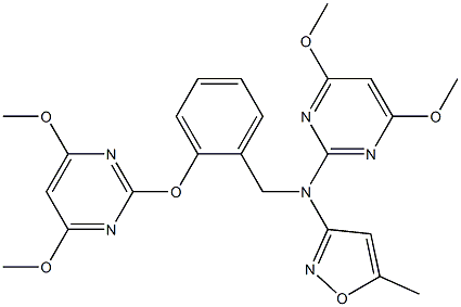 N-{2-[(4,6-dimethoxy-2-pyrimidinyl)oxy]benzyl}-4,6-dimethoxy-N-(5-methyl-3-isoxazolyl)-2-pyrimidinamine Structure