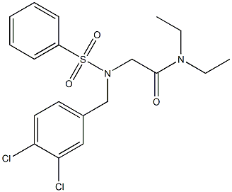 2-[(3,4-dichlorobenzyl)(phenylsulfonyl)amino]-N,N-diethylacetamide Structure