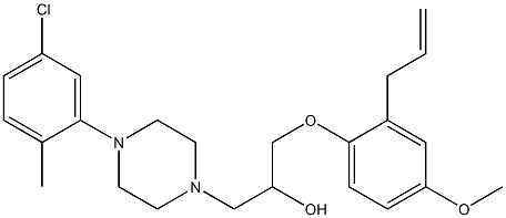 1-(2-allyl-4-methoxyphenoxy)-3-[4-(5-chloro-2-methylphenyl)-1-piperazinyl]-2-propanol,,结构式