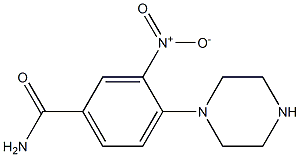 3-nitro-4-(1-piperazinyl)benzamide 化学構造式