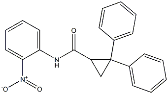 N-{2-nitrophenyl}-2,2-diphenylcyclopropanecarboxamide Structure