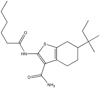  2-(hexanoylamino)-6-tert-pentyl-4,5,6,7-tetrahydro-1-benzothiophene-3-carboxamide
