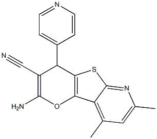 2-amino-7,9-dimethyl-4-(4-pyridinyl)-4H-pyrano[2',3':4,5]thieno[2,3-b]pyridine-3-carbonitrile Structure