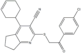 2-{[2-(4-chlorophenyl)-2-oxoethyl]sulfanyl}-4-(3-cyclohexen-1-yl)-6,7-dihydro-5H-cyclopenta[b]pyridine-3-carbonitrile