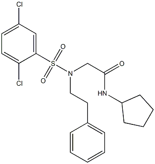 N-cyclopentyl-2-[[(2,5-dichlorophenyl)sulfonyl](2-phenylethyl)amino]acetamide|