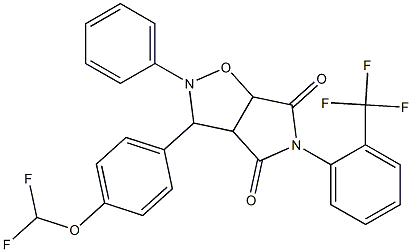 3-[4-(difluoromethoxy)phenyl]-2-phenyl-5-[2-(trifluoromethyl)phenyl]dihydro-2H-pyrrolo[3,4-d]isoxazole-4,6(3H,5H)-dione Structure