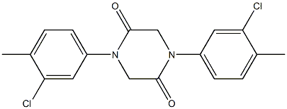 1,4-bis(3-chloro-4-methylphenyl)-2,5-piperazinedione,,结构式