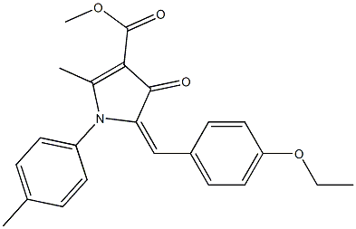 methyl 5-(4-ethoxybenzylidene)-2-methyl-1-(4-methylphenyl)-4-oxo-4,5-dihydro-1H-pyrrole-3-carboxylate 化学構造式
