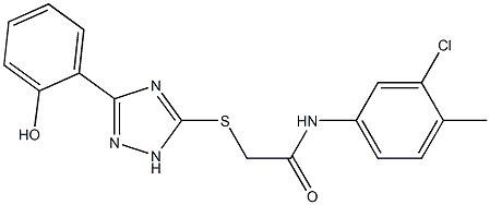 N-(3-chloro-4-methylphenyl)-2-{[3-(2-hydroxyphenyl)-1H-1,2,4-triazol-5-yl]sulfanyl}acetamide,,结构式