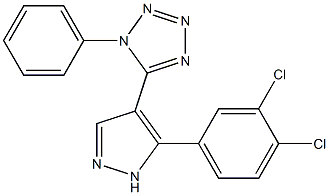 5-[5-(3,4-dichlorophenyl)-1H-pyrazol-4-yl]-1-phenyl-1H-tetraazole 化学構造式