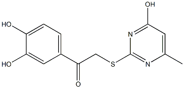 1-(3,4-dihydroxyphenyl)-2-[(4-hydroxy-6-methyl-2-pyrimidinyl)sulfanyl]ethanone Structure