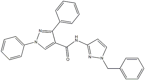 N-(1-benzyl-1H-pyrazol-3-yl)-1,3-diphenyl-1H-pyrazole-4-carboxamide 结构式