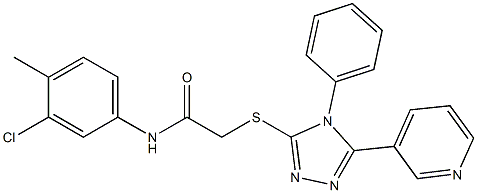 N-(3-chloro-4-methylphenyl)-2-{[4-phenyl-5-(3-pyridinyl)-4H-1,2,4-triazol-3-yl]sulfanyl}acetamide Struktur
