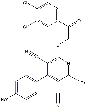 2-amino-6-{[2-(3,4-dichlorophenyl)-2-oxoethyl]sulfanyl}-4-(4-hydroxyphenyl)-3,5-pyridinedicarbonitrile|