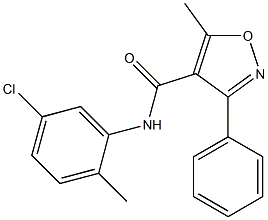 N-(5-chloro-2-methylphenyl)-5-methyl-3-phenyl-4-isoxazolecarboxamide 结构式