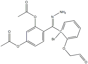 3-(acetyloxy)-4-{2-[(2-bromophenoxy)acetyl]carbohydrazonoyl}phenyl acetate 化学構造式