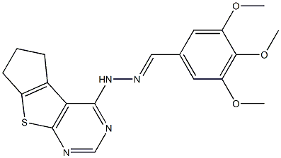 3,4,5-trimethoxybenzaldehyde 6,7-dihydro-5H-cyclopenta[4,5]thieno[2,3-d]pyrimidin-4-ylhydrazone,,结构式