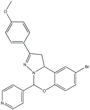 4-(9-bromo-5-pyridin-4-yl-1,10b-dihydropyrazolo[1,5-c][1,3]benzoxazin-2-yl)phenyl methyl ether Structure