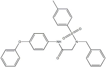 2-{benzyl[(4-methylphenyl)sulfonyl]amino}-N-(4-phenoxyphenyl)acetamide,,结构式