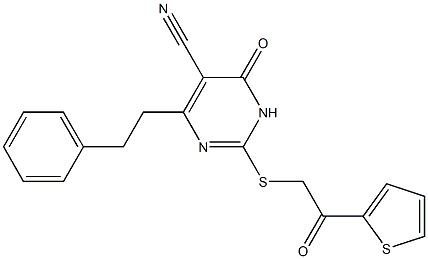  6-oxo-2-{[2-oxo-2-(2-thienyl)ethyl]sulfanyl}-4-(2-phenylethyl)-1,6-dihydro-5-pyrimidinecarbonitrile