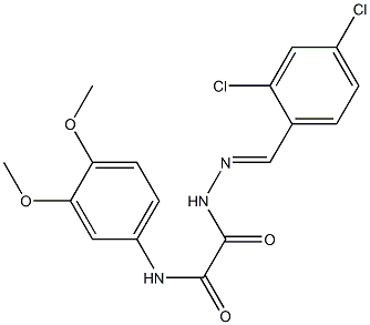 2-[2-(2,4-dichlorobenzylidene)hydrazino]-N-(3,4-dimethoxyphenyl)-2-oxoacetamide Struktur