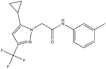 2-[5-cyclopropyl-3-(trifluoromethyl)-1H-pyrazol-1-yl]-N-(3-methylphenyl)acetamide 化学構造式