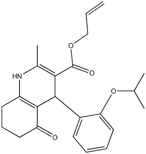 allyl 4-(2-isopropoxyphenyl)-2-methyl-5-oxo-1,4,5,6,7,8-hexahydro-3-quinolinecarboxylate Structure