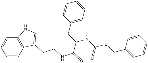 benzyl 1-benzyl-2-{[2-(1H-indol-3-yl)ethyl]amino}-2-oxoethylcarbamate 化学構造式