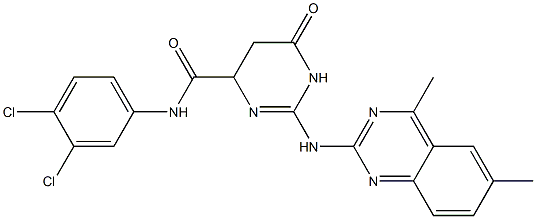 N-(3,4-dichlorophenyl)-2-[(4,6-dimethyl-2-quinazolinyl)amino]-6-oxo-1,4,5,6-tetrahydro-4-pyrimidinecarboxamide Struktur