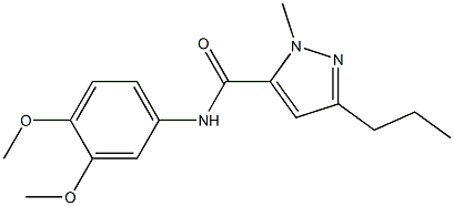 N-(3,4-dimethoxyphenyl)-1-methyl-3-propyl-1H-pyrazole-5-carboxamide Struktur