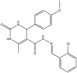 N'-(2-chlorobenzylidene)-4-(4-methoxyphenyl)-6-methyl-2-oxo-1,2,3,4-tetrahydro-5-pyrimidinecarbohydrazide Struktur