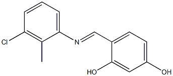 4-{[(3-chloro-2-methylphenyl)imino]methyl}-1,3-benzenediol|