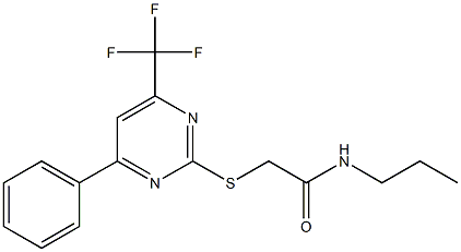 2-{[4-phenyl-6-(trifluoromethyl)pyrimidin-2-yl]sulfanyl}-N-propylacetamide 结构式
