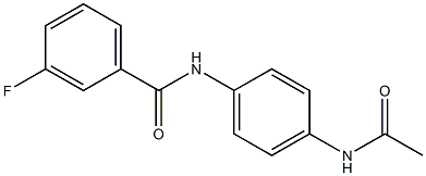 N-[4-(acetylamino)phenyl]-3-fluorobenzamide,,结构式