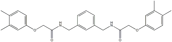 2-(3,4-dimethylphenoxy)-N-[3-({[(3,4-dimethylphenoxy)acetyl]amino}methyl)benzyl]acetamide,,结构式