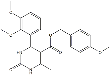 4-methoxybenzyl 4-(2,3-dimethoxyphenyl)-6-methyl-2-oxo-1,2,3,4-tetrahydro-5-pyrimidinecarboxylate,,结构式