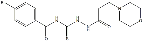 4-bromo-N-({2-[3-(4-morpholinyl)propanoyl]hydrazino}carbothioyl)benzamide Structure