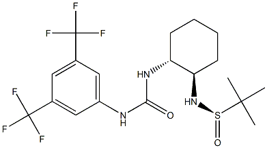(R)-N-[(1R,2R)-2-(3-(3,5-Bis(trifluoromethyl)phenyl)ureido)cyclohexyl]-tert-butyl-sulfinamide Struktur