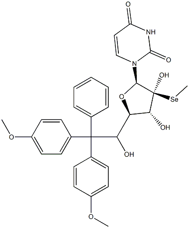 2'-Methylseleno-5'-dimethoxytrityluridine 化学構造式