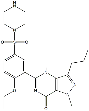 1-[[3-(4,7-Dihydro-1-methyl-7-oxo-3-propyl-1H-pyrazolo [4,3-d]pyrimidine-5-yl)-4-ethoxy phenyl]sulfonyl]-piperazine. Struktur