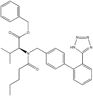 N-(1-Oxopentyl)-N-[[2'-(1H-tetrazol-5-yl)-[1,1'-biphenyl]-4-yl]methyl]-L-valinebenzyl ester Structure