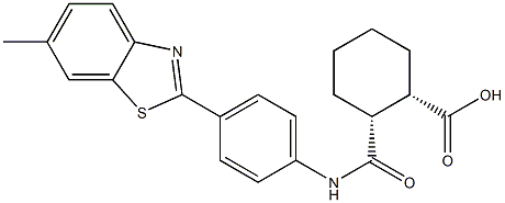 (1S,2R)-2-{[4-(6-methyl-1,3-benzothiazol-2-yl)anilino]carbonyl}cyclohexanecarboxylic acid Struktur