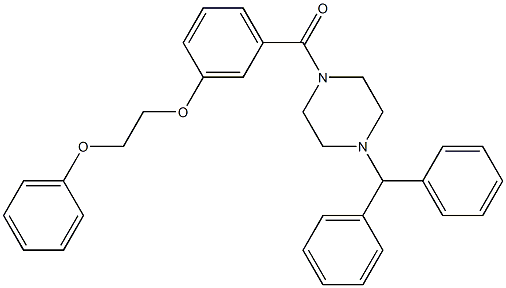 (4-benzhydryl-1-piperazinyl)[3-(2-phenoxyethoxy)phenyl]methanone 化学構造式