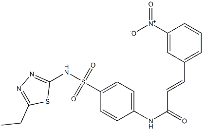 (E)-N-(4-{[(5-ethyl-1,3,4-thiadiazol-2-yl)amino]sulfonyl}phenyl)-3-(3-nitrophenyl)-2-propenamide Struktur