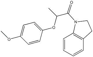 1-(2,3-dihydro-1H-indol-1-yl)-2-(4-methoxyphenoxy)-1-propanone,,结构式