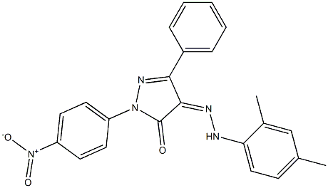 1-(4-nitrophenyl)-3-phenyl-1H-pyrazole-4,5-dione 4-[N-(2,4-dimethylphenyl)hydrazone] Structure