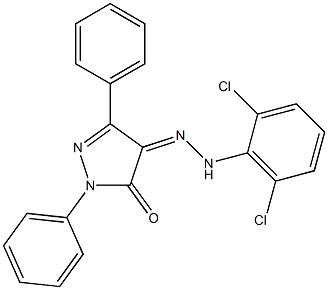 1,3-diphenyl-1H-pyrazole-4,5-dione 4-[N-(2,6-dichlorophenyl)hydrazone] 化学構造式