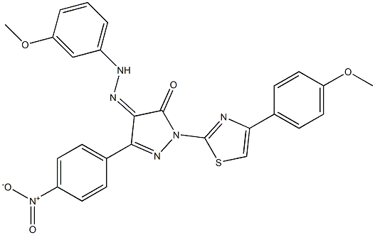  1-[4-(4-methoxyphenyl)-1,3-thiazol-2-yl]-3-(4-nitrophenyl)-1H-pyrazole-4,5-dione 4-[N-(3-methoxyphenyl)hydrazone]