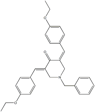 1-benzyl-3-[(E)-(4-ethoxyphenyl)methylidene]-5-[(Z)-(4-ethoxyphenyl)methylidene]-4-piperidinone Structure