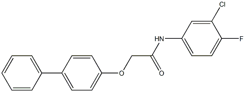 2-([1,1'-biphenyl]-4-yloxy)-N-(3-chloro-4-fluorophenyl)acetamide,,结构式